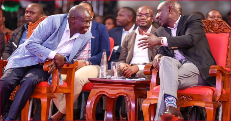 President William Ruto and his deputy Rigathi Gachagua in Kisii on Saturday, December 16.
